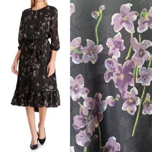 Ralph Lauren - Floral Chiffon Midi Dress with Sash